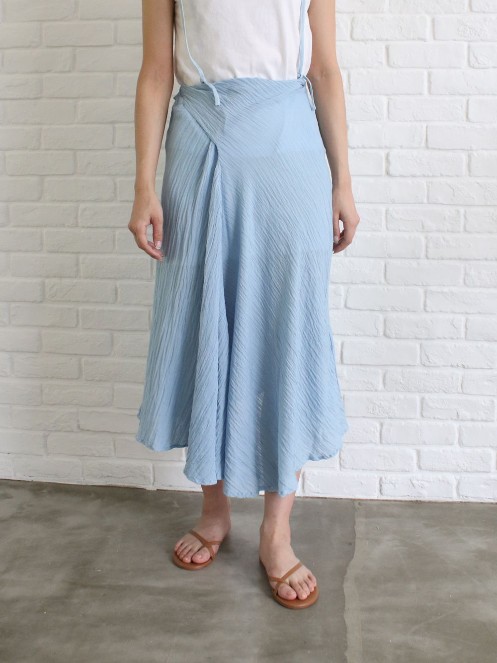 natural dye pleats drape skirt