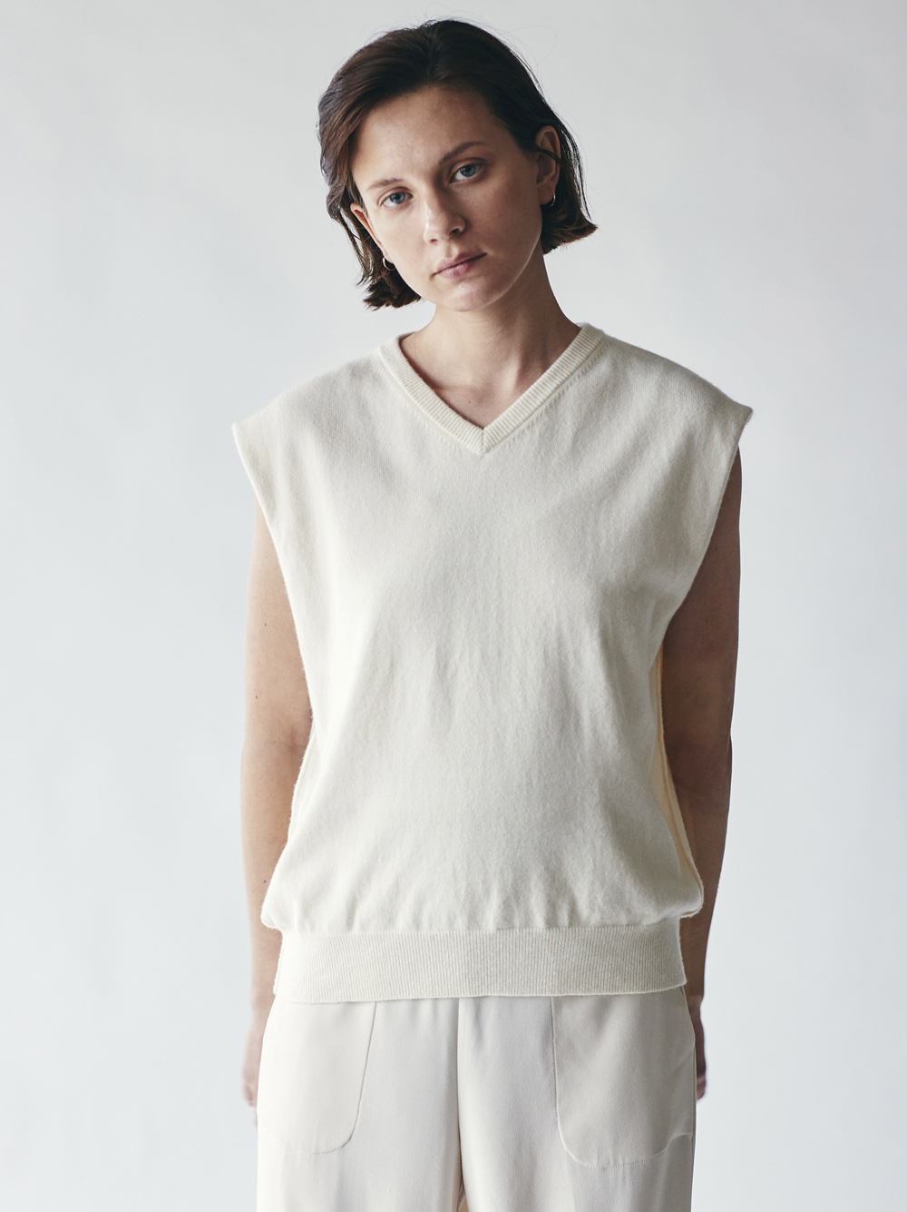 2way eco cashmere knit vest