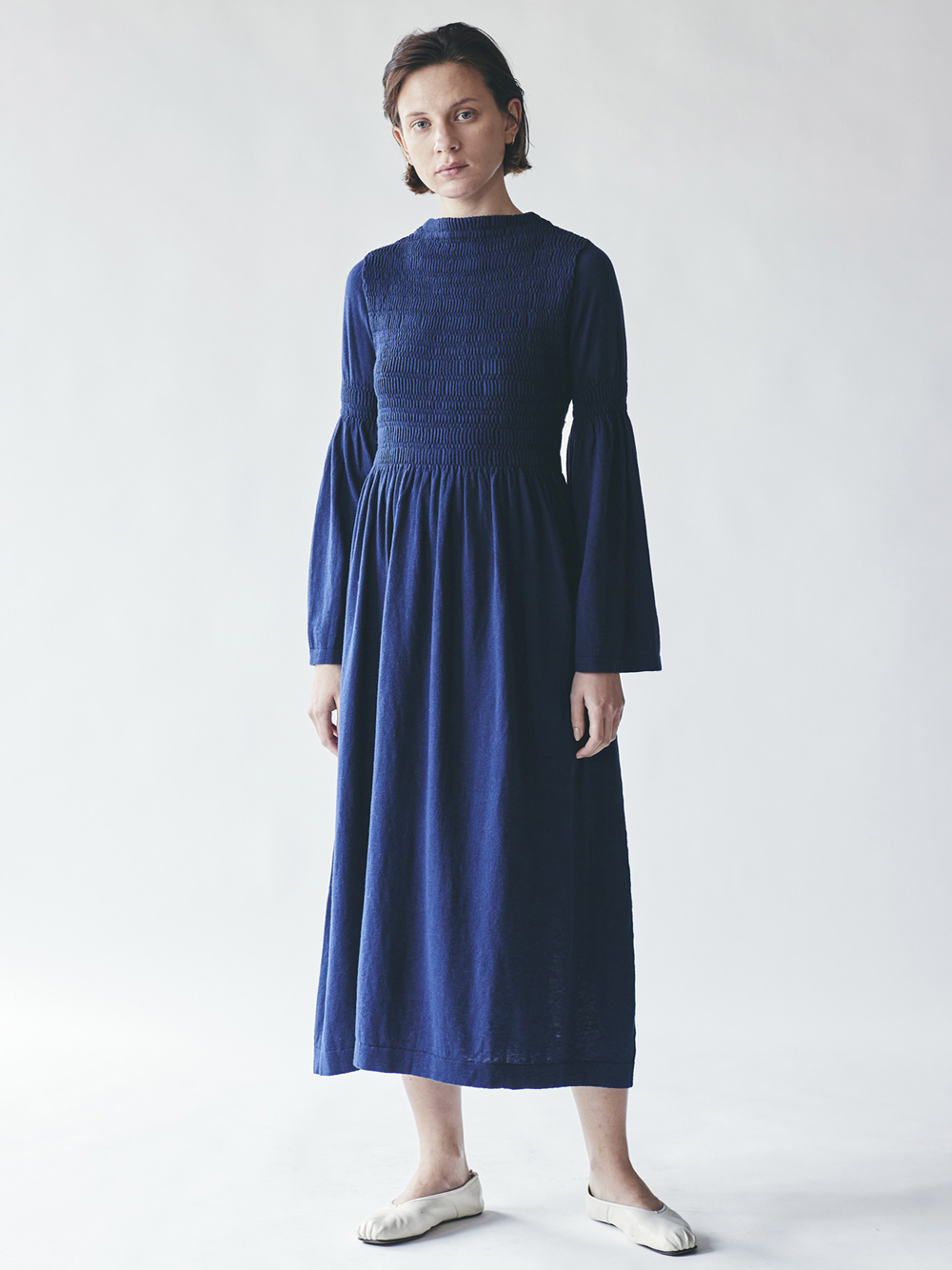 shirring knit dress