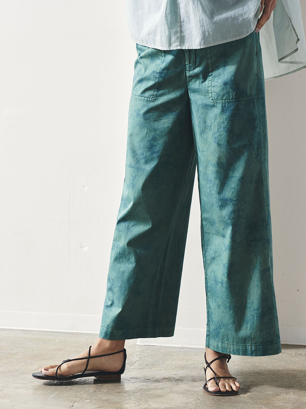organic cotton twill wide pants