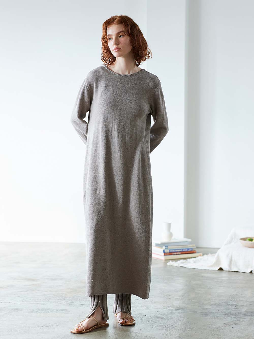 Recycle denim knit 2way dress