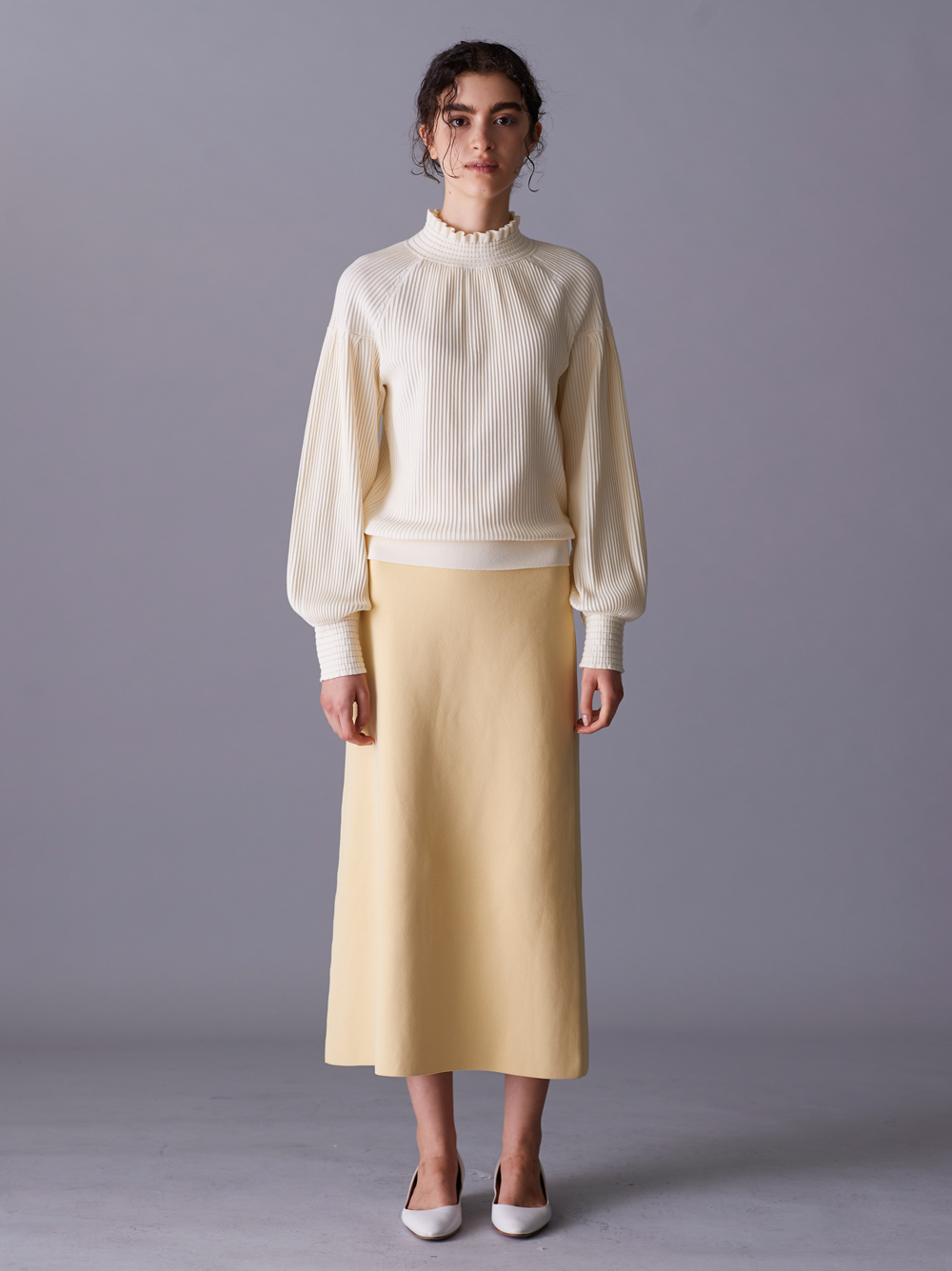 I-line milano rib knit skirt