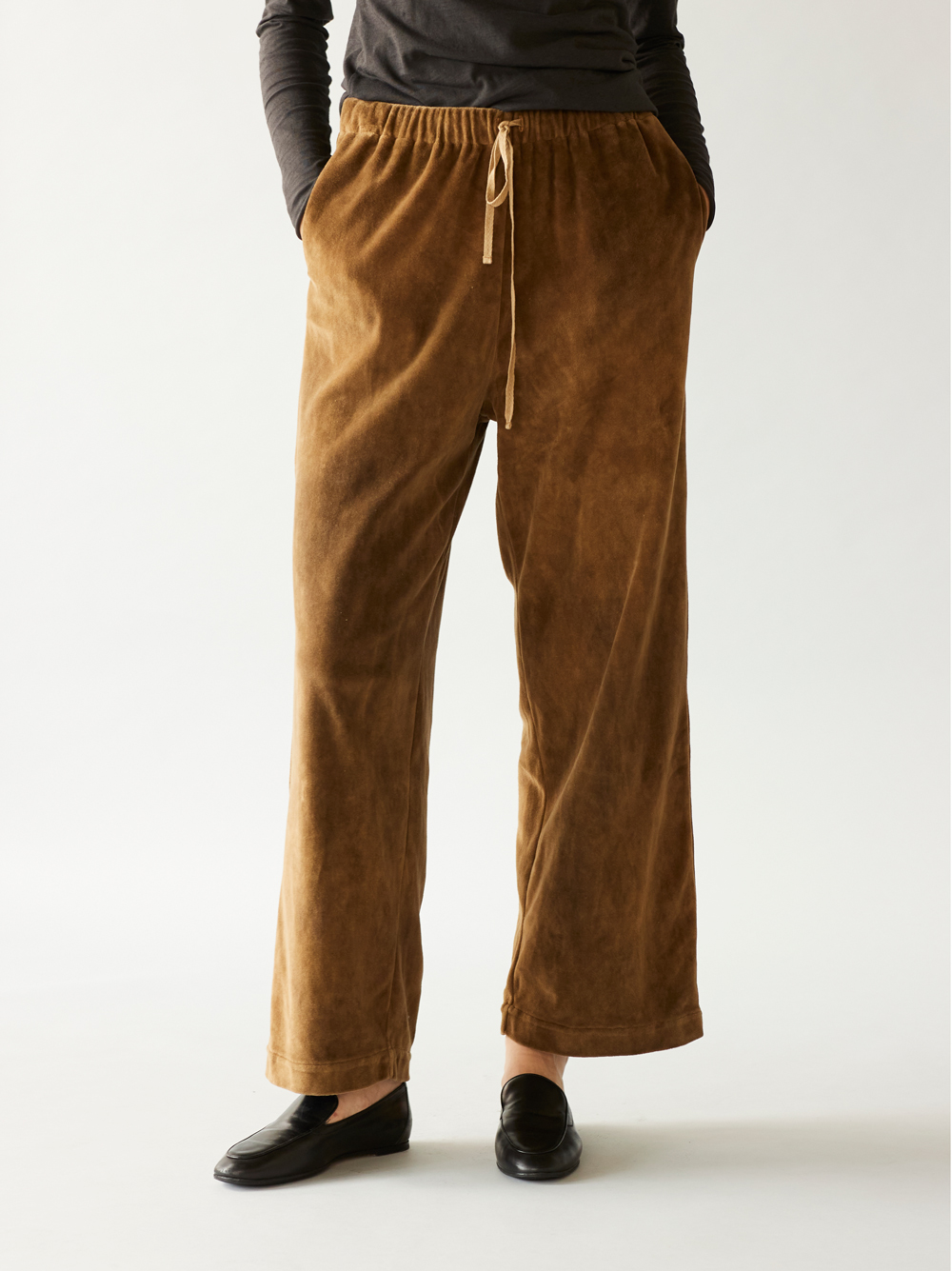 cotton velour wide pants